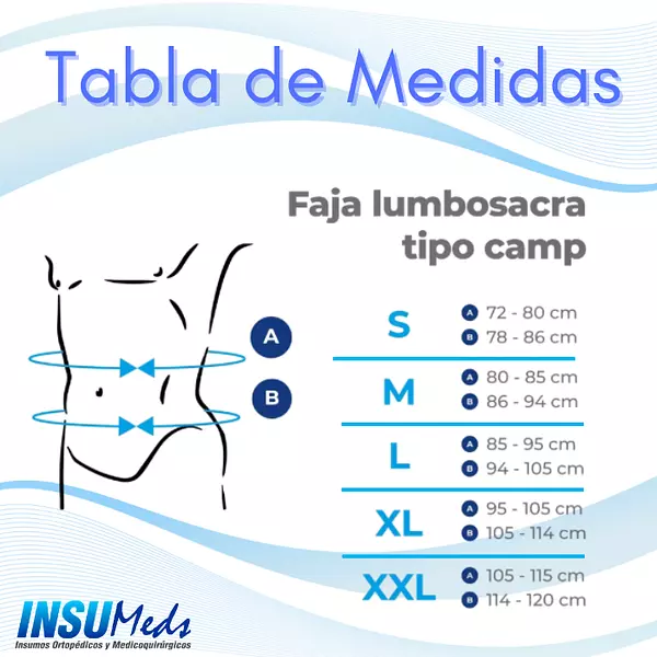Faja lumbosacra tipo camp