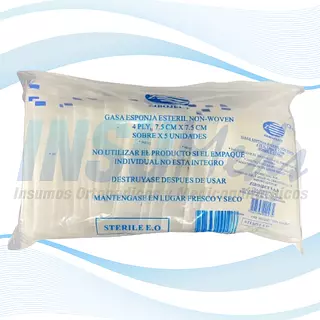 Gasa Estéril 7.5 X 7.5 Cm Sobre X 5 Und