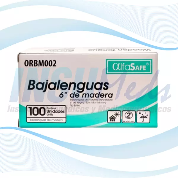 Bajalenguas De Madera 6", Alfasafe