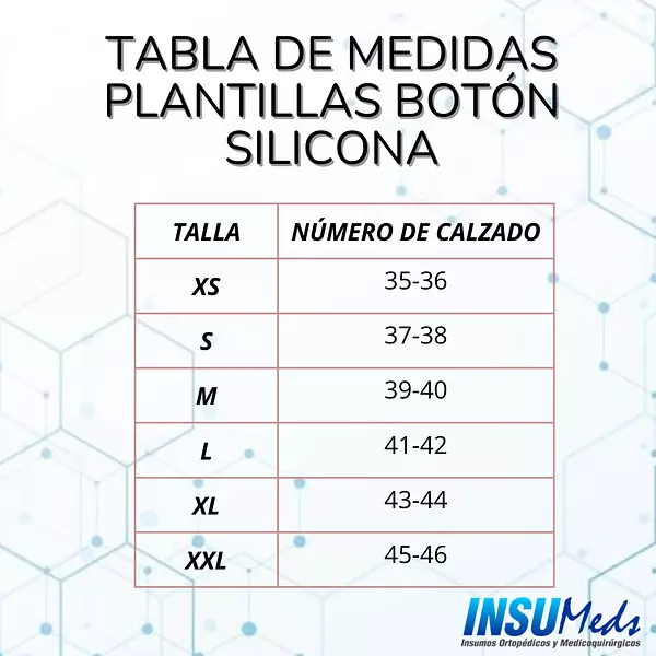 Plantilla pie-botón-arco integrado en silicona