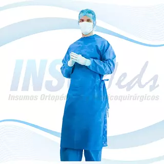 Bata de protección larga con ribb no estéril