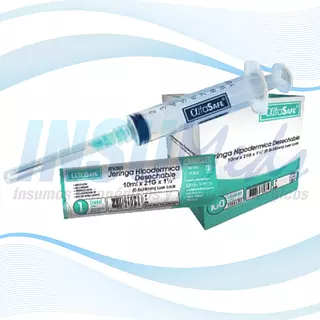 Jeringa Hipodermica Desechable 10ml X 21g X 1 1/2", Alfasafe