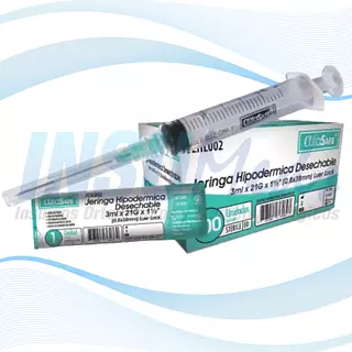 Jeringas Hipodermicas Desechable 3ml X 21g X 1 1/2", Alfasaf