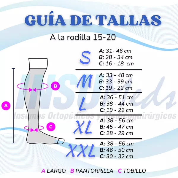 15-20 media a la rodilla 