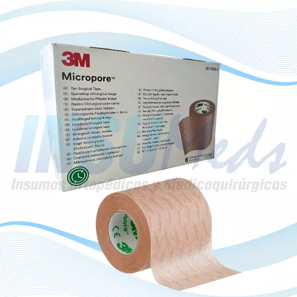 Esparadrapo Micropore, 2" x 10 yd, 3M