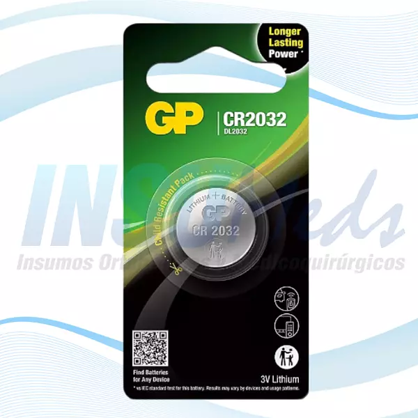 CR2032, Pila Lithium 3v 220 mAh, GP