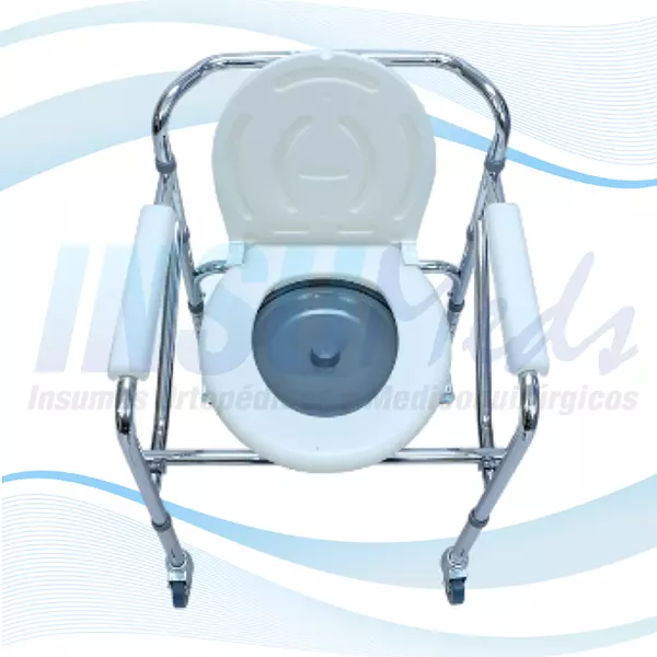 FT701 - Cómodo Sanitario en Acero Cromado con Ruedas