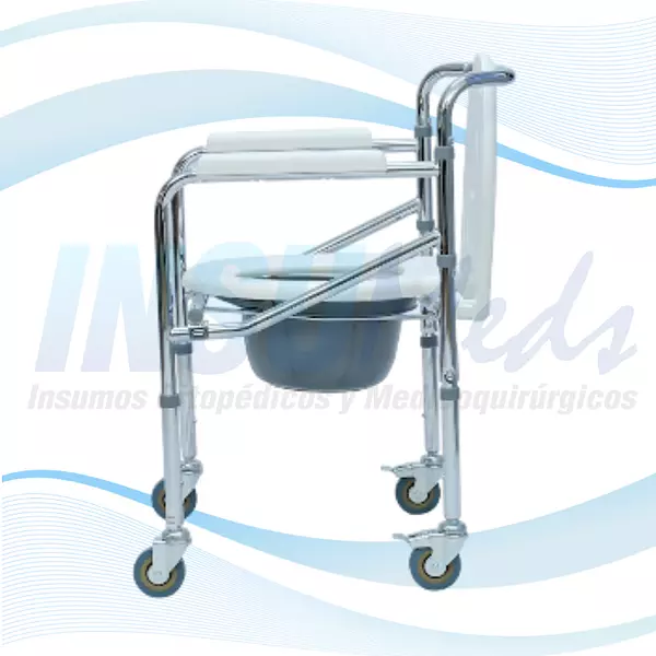 FT701 - Cómodo Sanitario en Acero Cromado con Ruedas