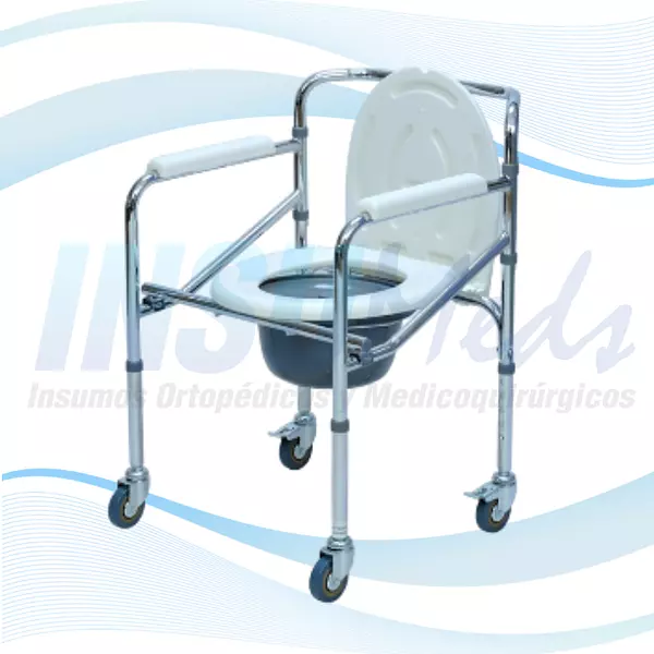 FT701 - Cómodo Sanitario en Acero Cromado con Ruedas