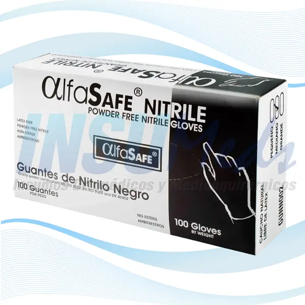 Guantes de Nitrilo Negro, ALFASAFE 
