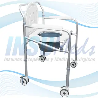 VH605, Cómodo Sanitario en Aluminio con Ruedas, PHYSIOTRAUMA