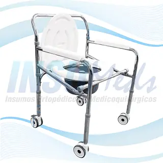 VH605AC - Cómodo Sanitario en Acero con Ruedas.