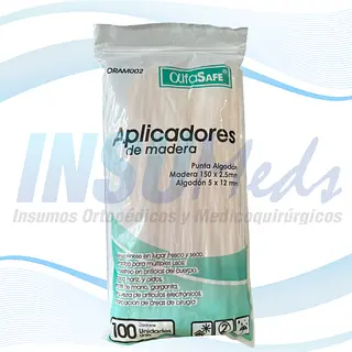 Aplicadores De Madera Con Punta De Algodón, Ziboject