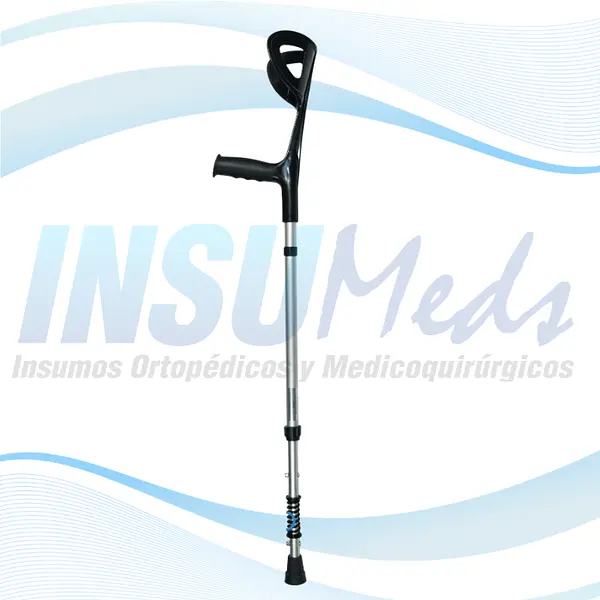 AJ903, Muleta Canadiense Negra con Amortiguador, PHYSIOTRAUM
